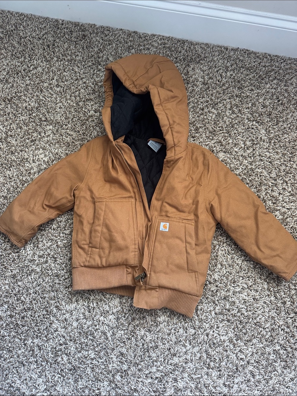 Carhartt Kids' Brown Hooded Puffer Jacket